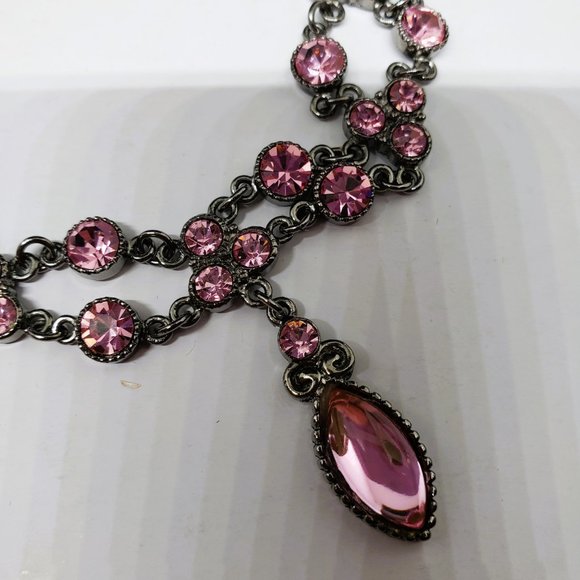 Beautiful Sparkling Pink Beaded Y Drop Necklace - Picture 6 of 10